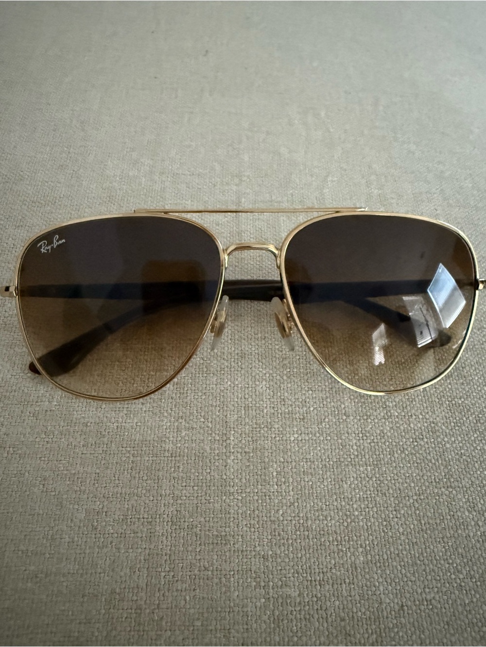 Ray-Ban Gold Frame Sunglasses with Brown Gradient Lenses - Picture 4 of 6